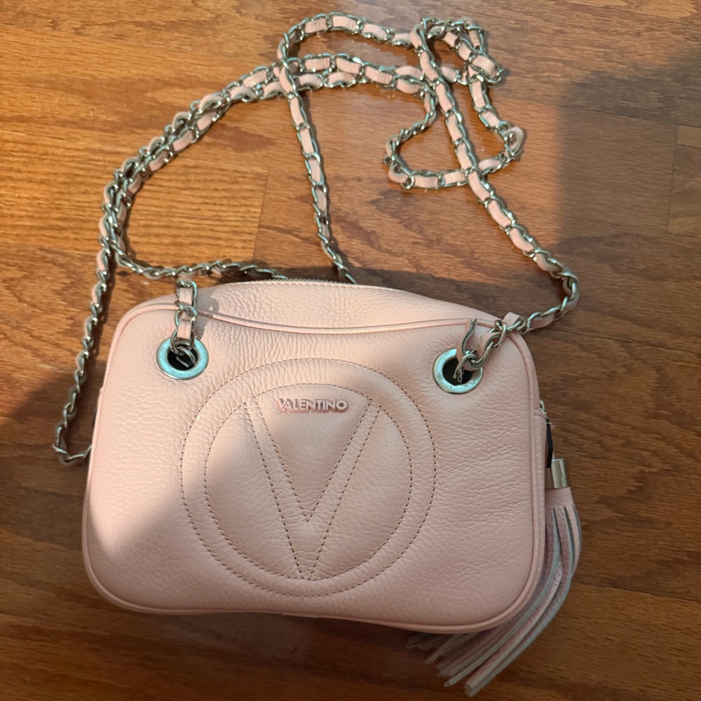 Valentino Blush Leather Crossbody Bag